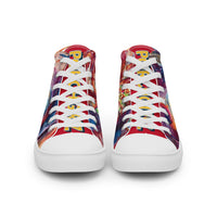 Red Porchgirlz Elephant Print high top canvas shoes