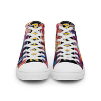 Black Porchgirlz Elephant Print high top canvas shoes