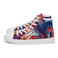 Red Porchgirlz Elephant Print high top canvas shoes