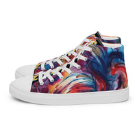 Black Porchgirlz Elephant Print high top canvas shoes