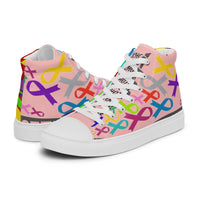 PORCHGIRLZ Breast Cancer Awareness Women’s high top canvas shoes