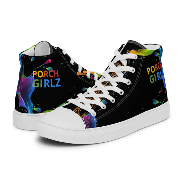 PORCHGIRLZ BLACK Women’s high top canvas shoes