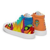 Orange Porchgirlz high top canvas shoes