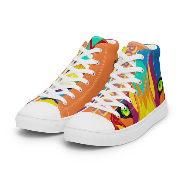 Orange Porchgirlz high top canvas shoes