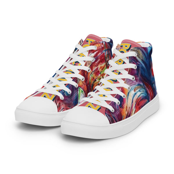 Pink Porchgirlz Elephant high top canvas shoes