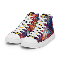 Black Porchgirlz Elephant Print high top canvas shoes