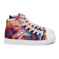 Red Porchgirlz Elephant Print high top canvas shoes