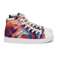 Black Porchgirlz Elephant Print high top canvas shoes