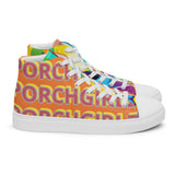 Orange Porchgirlz high top canvas shoes