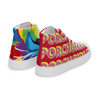 Red Porchgirlz  high top canvas shoes