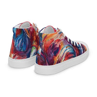 Red Porchgirlz Elephant Print high top canvas shoes