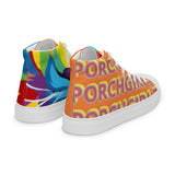 Orange Porchgirlz high top canvas shoes