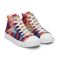 Red Porchgirlz Elephant Print high top canvas shoes