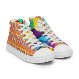 Orange Porchgirlz high top canvas shoes